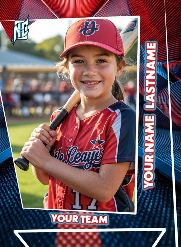 Tech Pack Red Blue Design - Custom Baseball Card