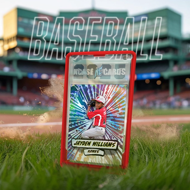 Custom Baseball Card. NCASE CUSTOM BASEBALL CARDS. A photo of a NCASE custom baseball card with the word baseball overhead.