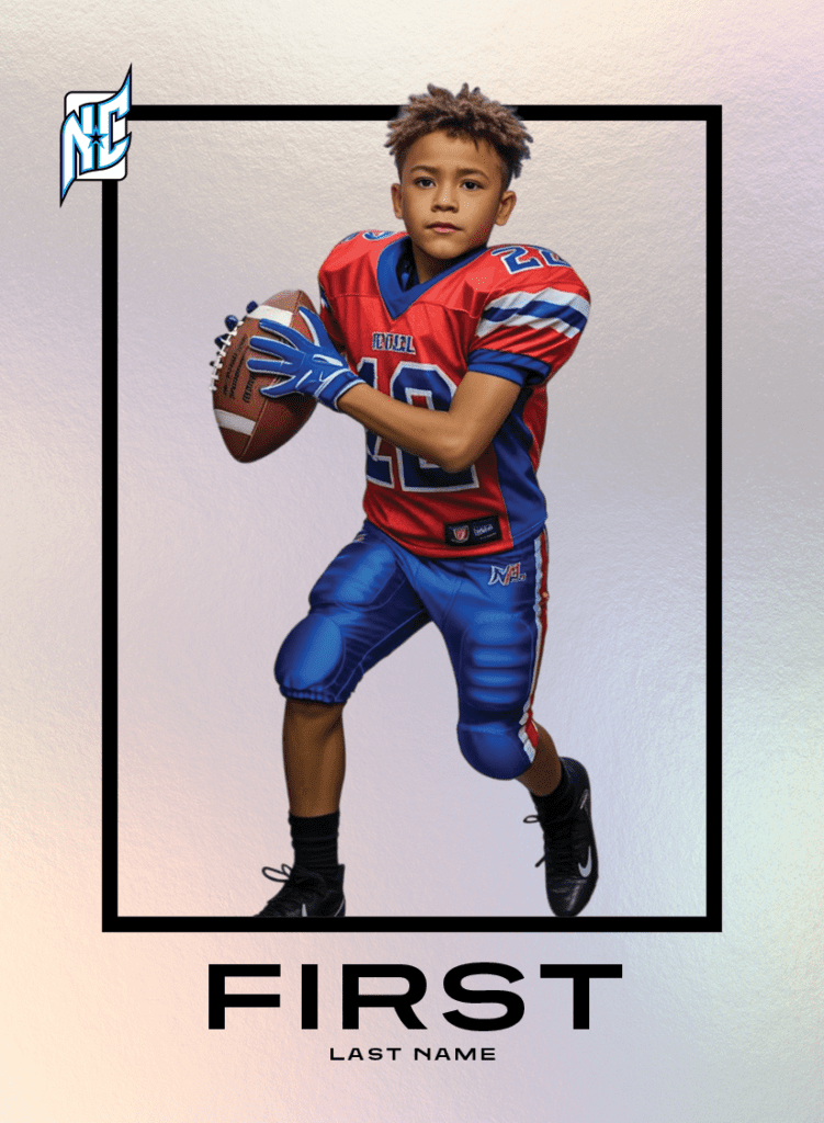 Create Custom Sports Cards by NCASE CARDS. A photo of a custom sports card.