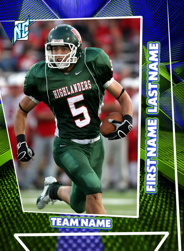 Tech Pack Green Blue Design - Custom Football Card