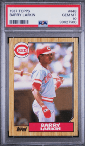 What is a graded Card? 1987 Topps Barry Larkin PSA 10 graded baseball card