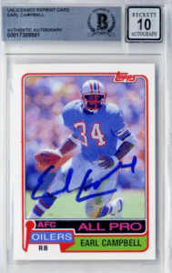 What are graded Cards? Earl Campbell Beckett 10 graded sports card