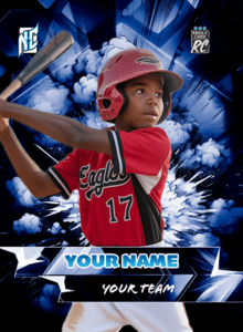 NCASE Custom Baseball card with a RC logo.  blue TNT template