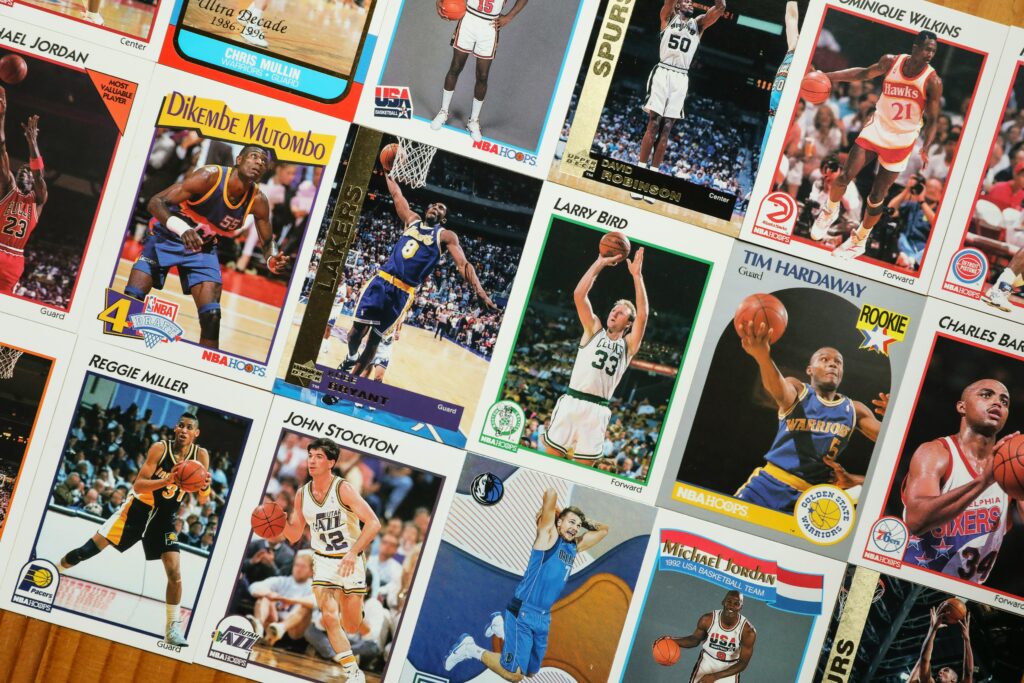 Random assorted basketball cards ready to be graded.