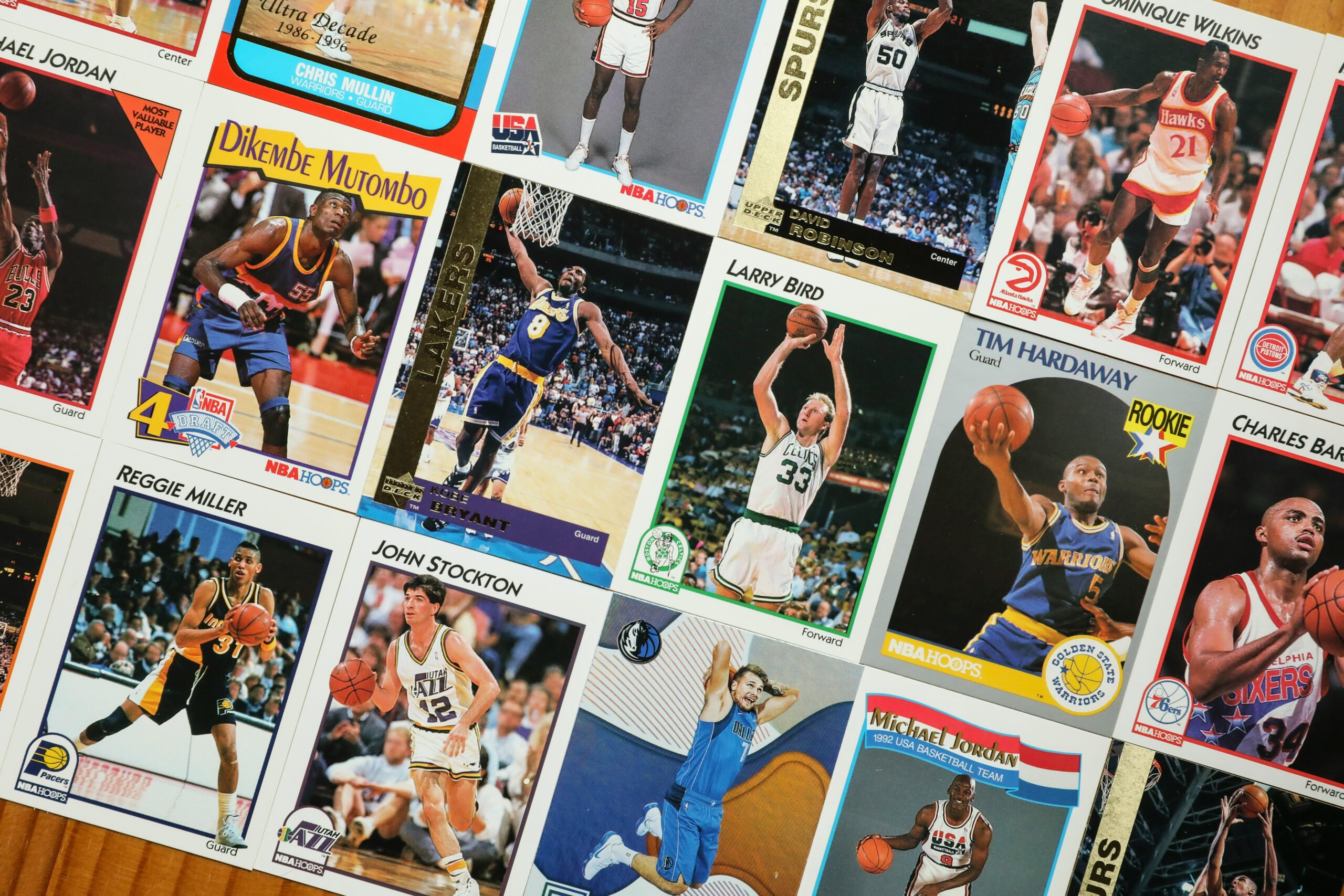 Random assorted basketball cards ready to be graded.