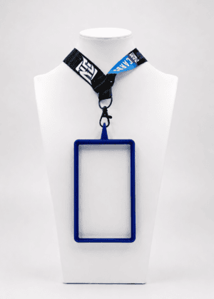A Photo of a NCASE CARDS Dark Blue Lanyard frame.