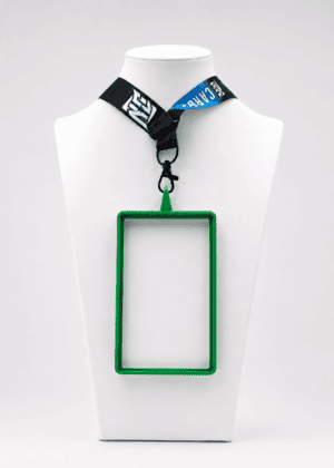 A photo of a NCASE CARDS Green Lanyard Frame.