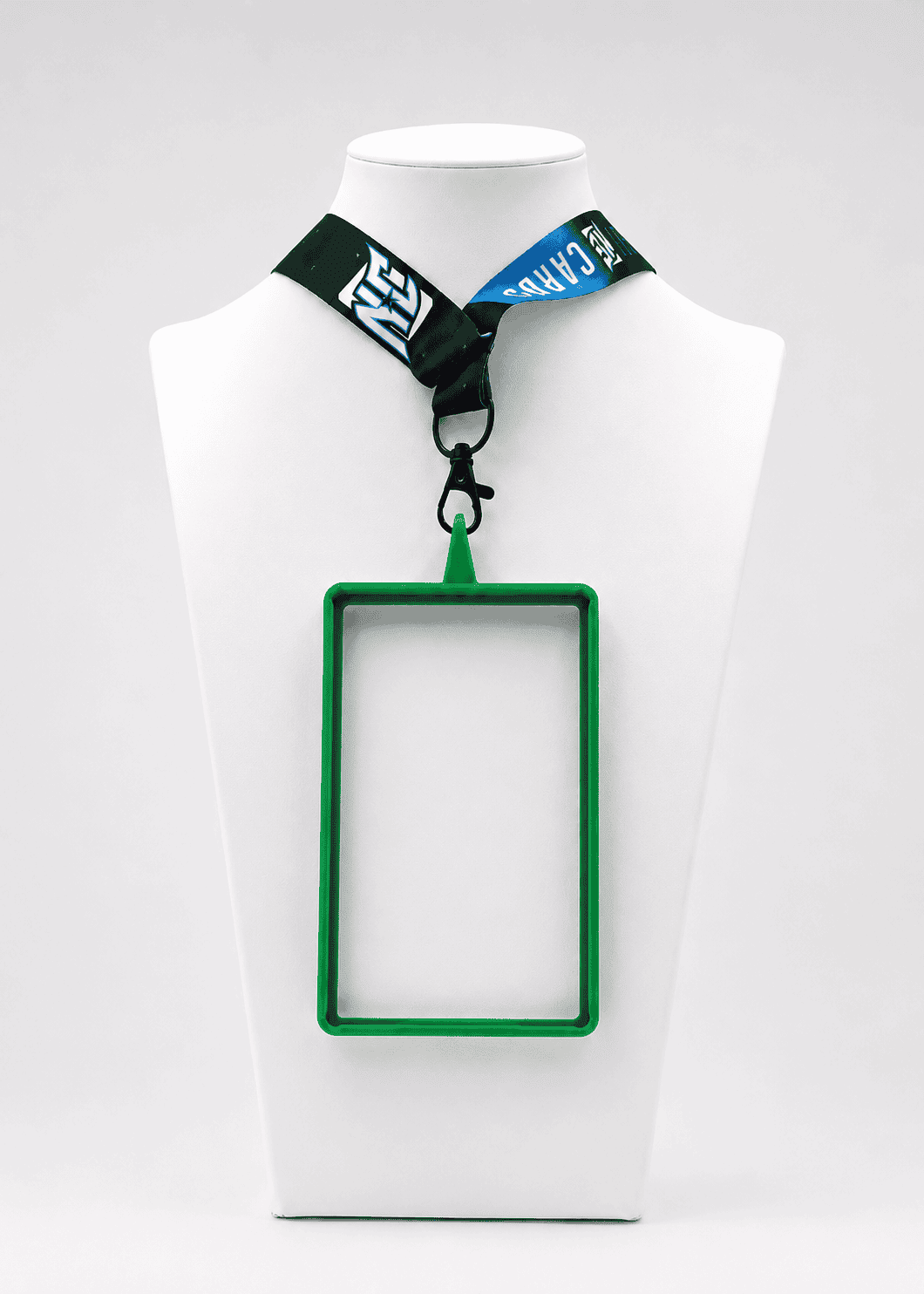A photo of a NCASE CARDS Green Lanyard Frame.