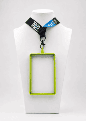 A photo of a NCASE CARDS Lime Green Lanyard Frame.