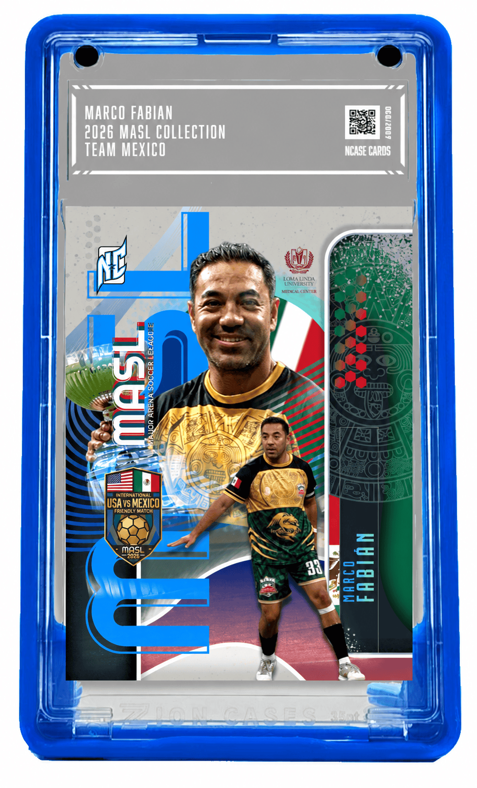 A photo of a Blue Marco Fabian Custom Card by NCASE CARDS