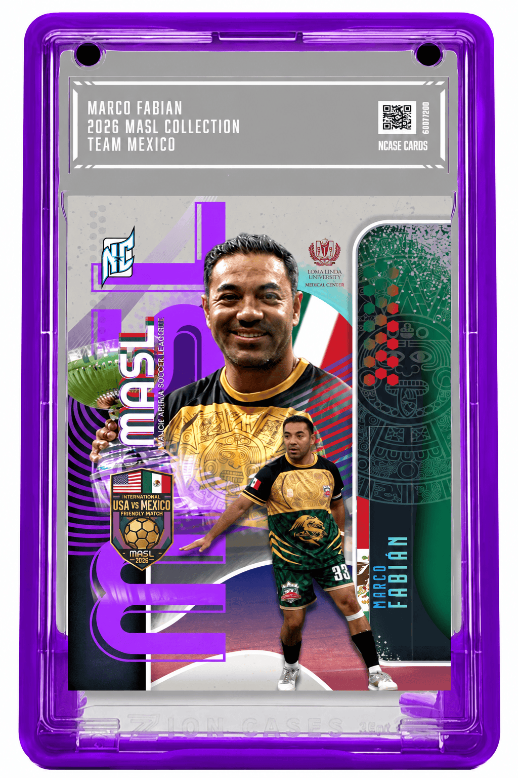 A photo of a Purple Marco Fabian Custom Card by NCASE CARDS